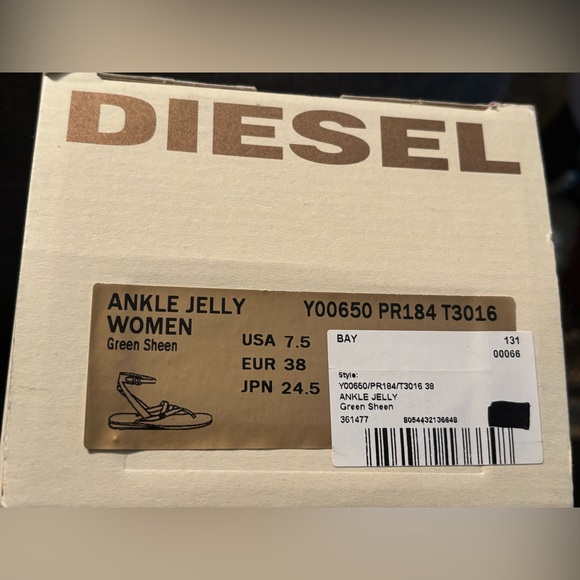 DIESEL Ankle Jelly Sandals Made in Italy • Vibrant Yellow Green • NIB Size 7.5 - Picture 12 of 14
